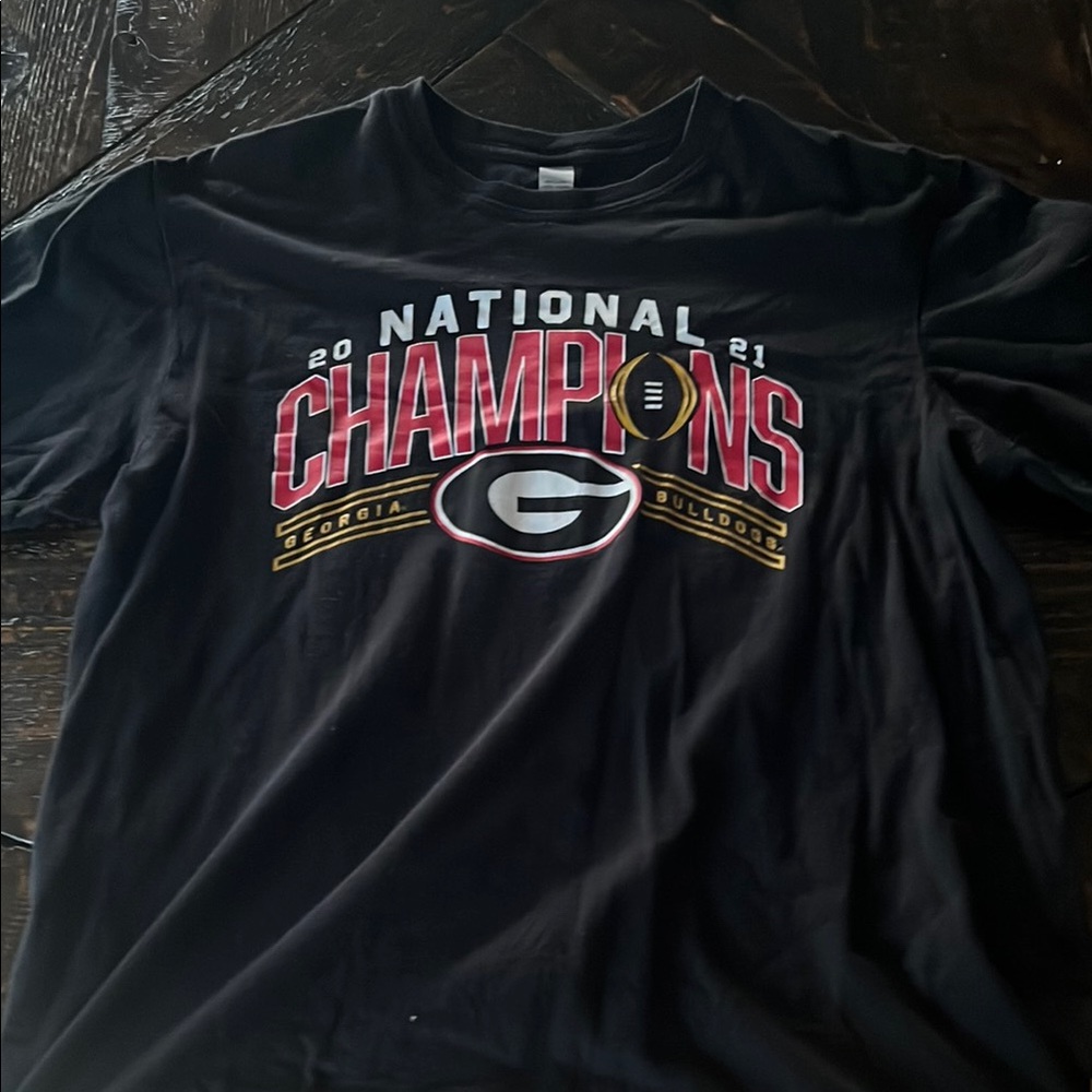 Fanatics Georgia 2021 National Champions Tee with Red and White Accents